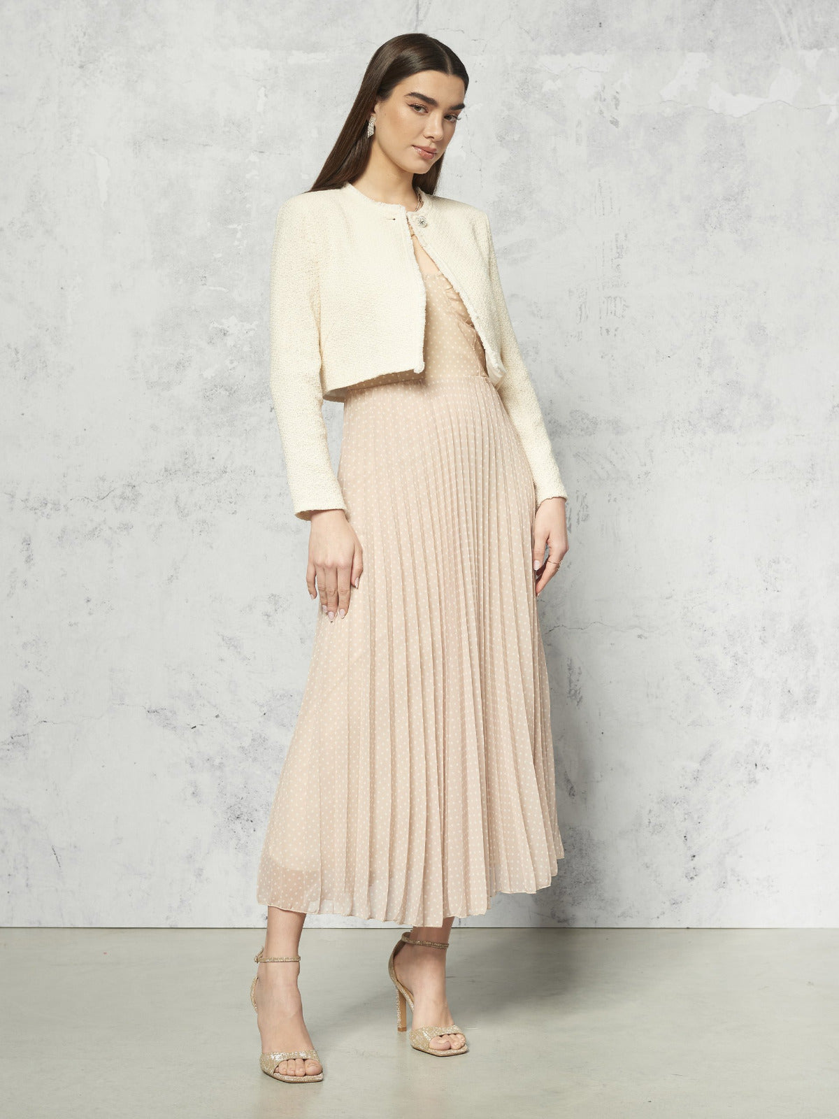 Gonna Plissettata Beige Outfit HINNOMINATE Women's Beige Pleated