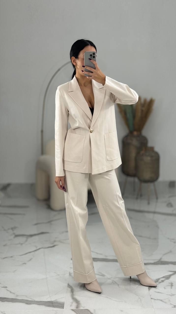 Pantaloni Donna Abgefackelt Estate 3/4 Marlene-Hose Palazzo