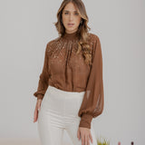 Blusa Botes - Alma Sanchez - 2526030 Nocciola