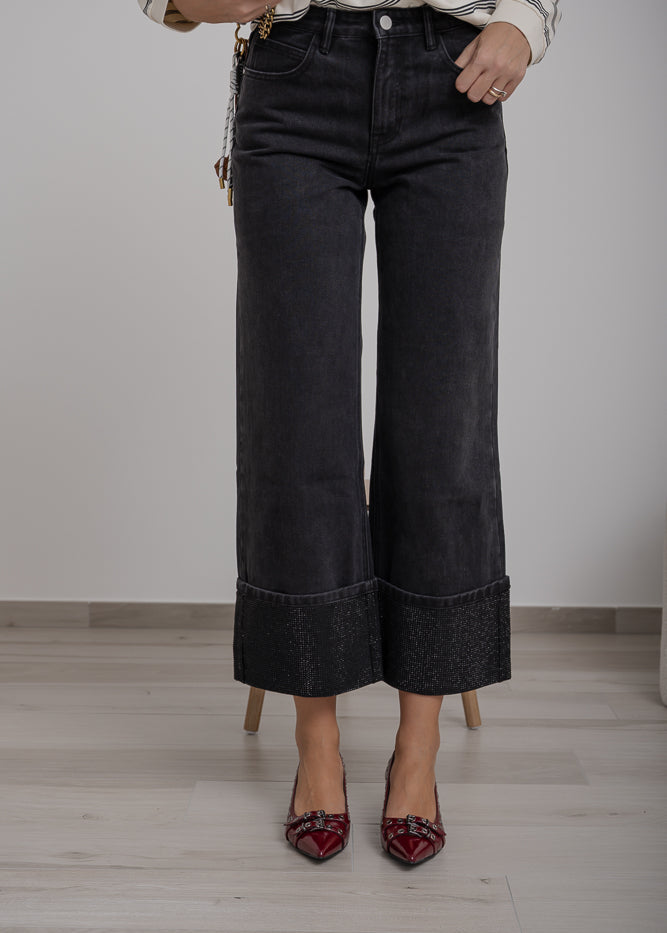 Jeans Con Risvolto Strass- Eleh- Art EL072