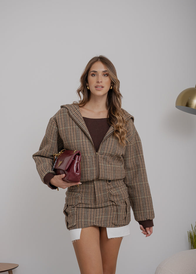 Bomber Over pied de poule - Eleh - Art. EFW250071