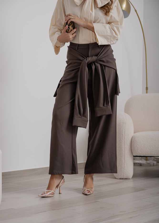 Pantalone Con Nodo Frontale Effetto Felpa- Eleh- Art EFW250302