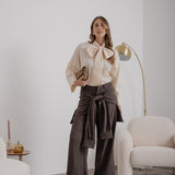 Pantalone Con Nodo Frontale Effetto Felpa- Eleh- Art EFW250302