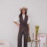 Pantaloni Ampi Gessati - So Allure - D6034D