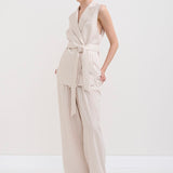 Pantaloni Ampi Gessati - So Allure - D6034D