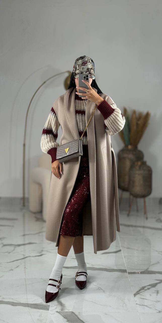 Gonna midi in paillettes Soallure Art S55017A - Main Image